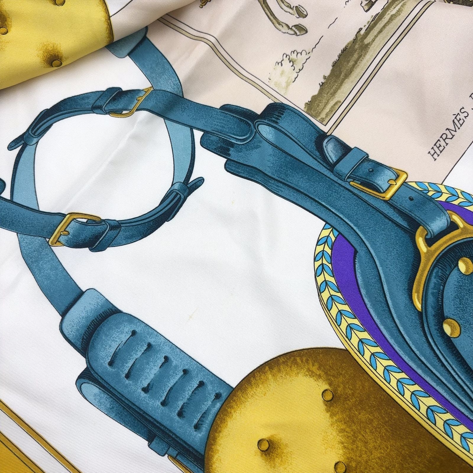 Hermes Carre 90 Silk Yellow Multicolor Scarf — view 4