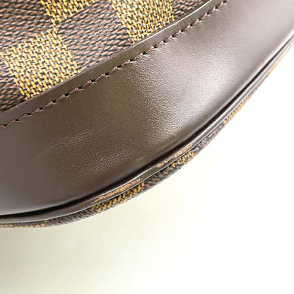 Louis Vuitton Grimo Damier Ebene Leather Brown Boston Bag Gold — view 8
