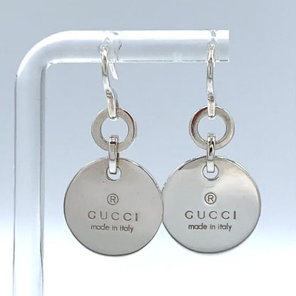 Gucci Circle Plate Drop Type Silver Earrings