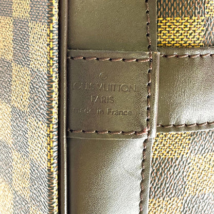 Louis Vuitton Grimo Damier Ebene Leather Brown Boston Bag Gold — view 4