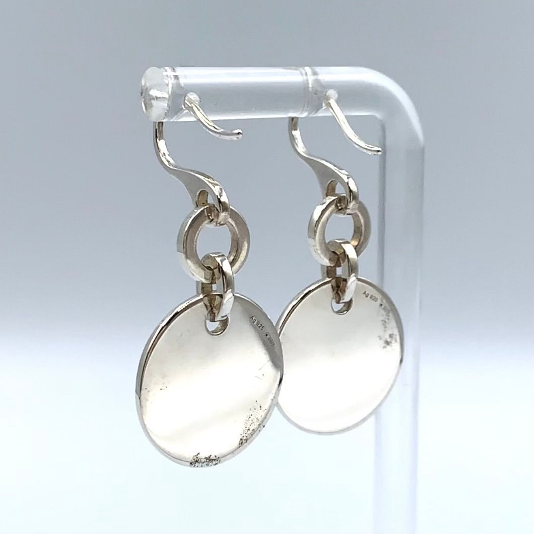 Gucci Circle Plate Drop Type Silver Earrings — view 3