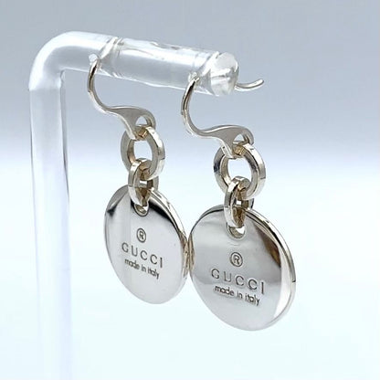 Gucci Circle Plate Drop Type Silver Earrings — view 2