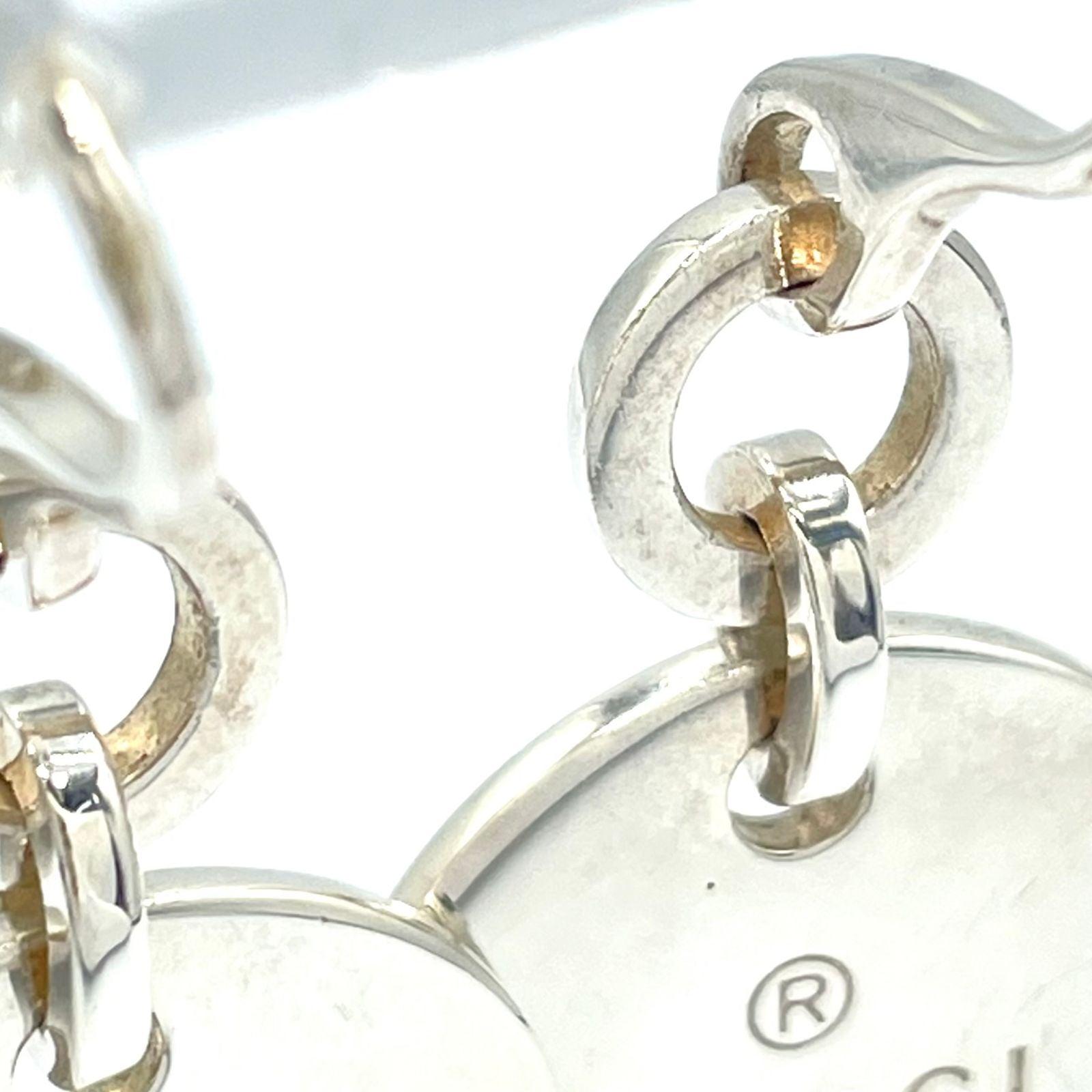 Gucci Circle Plate Drop Type Silver Earrings — view 8