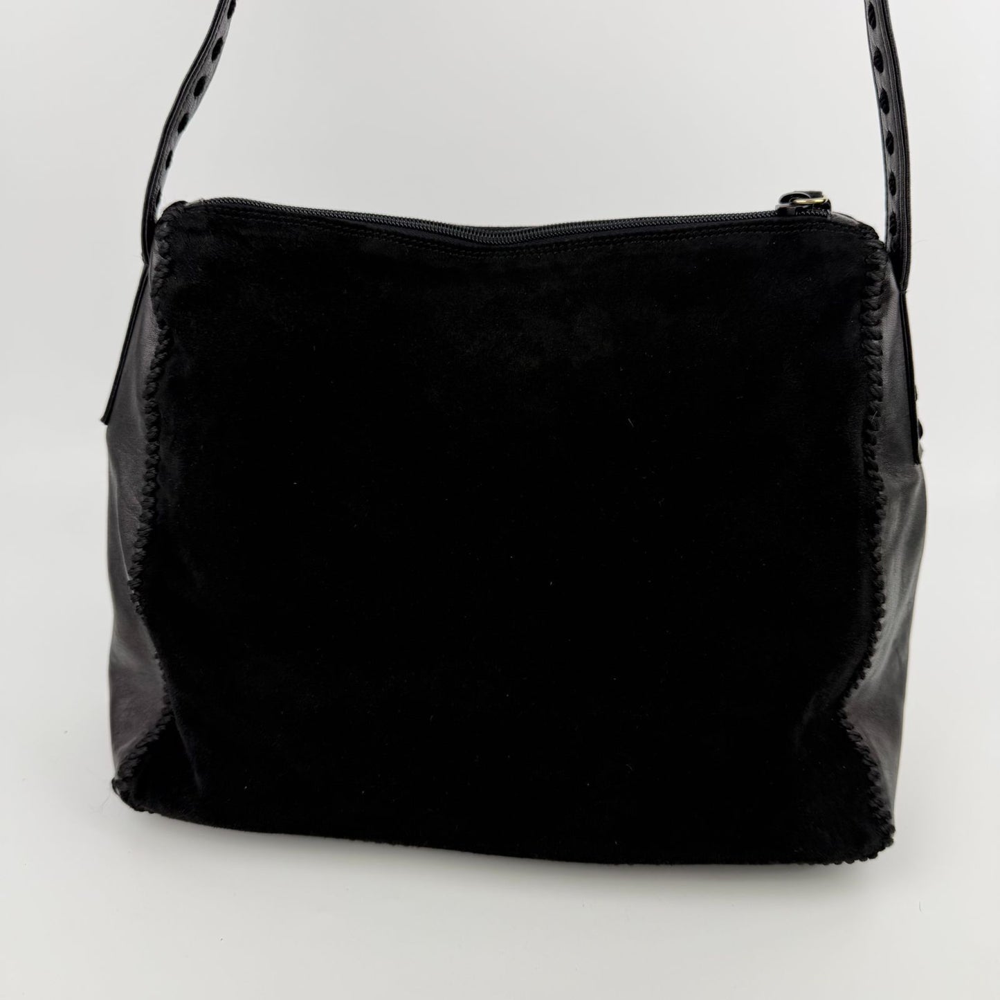 Prada Shoulder Bag Black Suede Leather Vintage — view 3