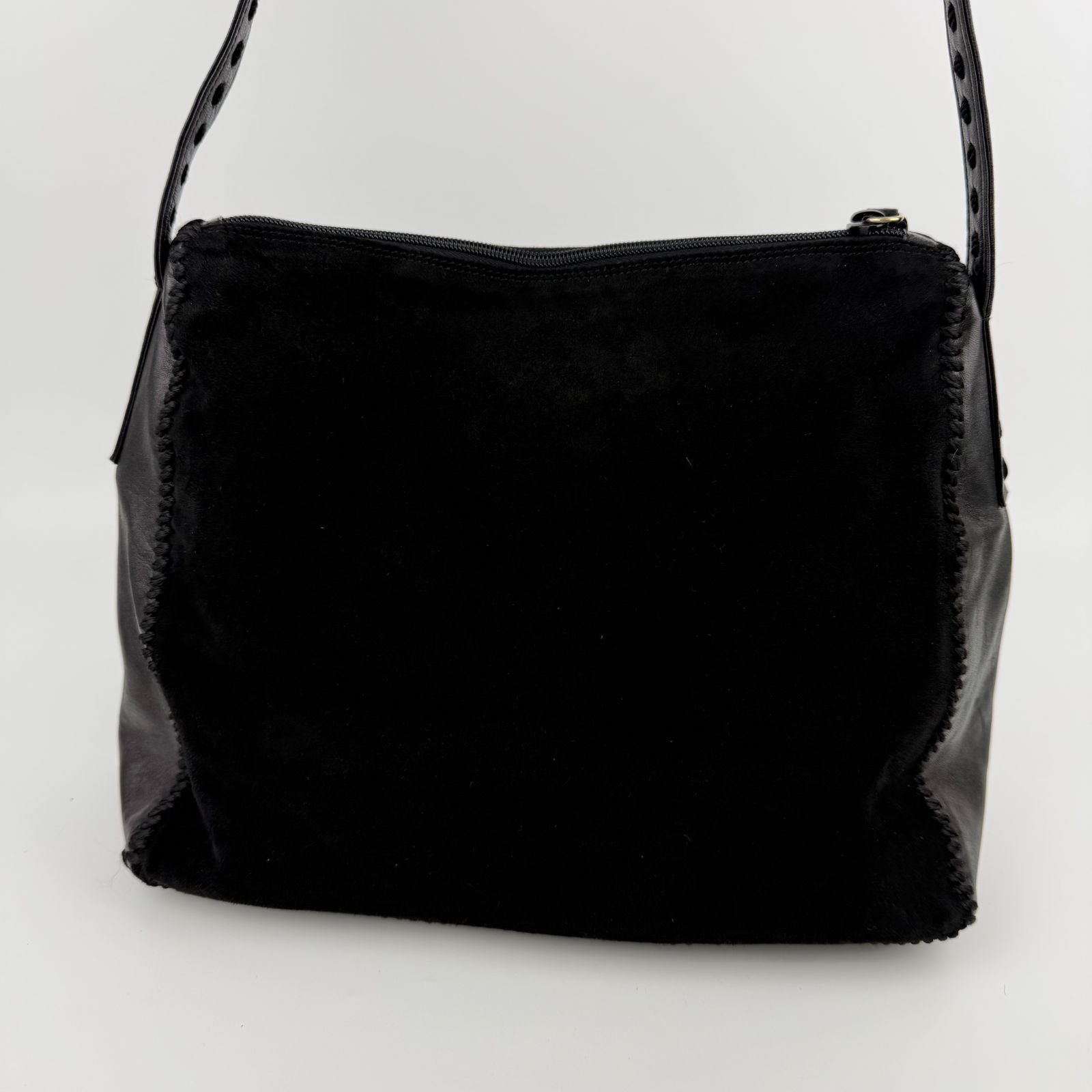 Prada Shoulder Bag Black Suede Leather Vintage — view 3