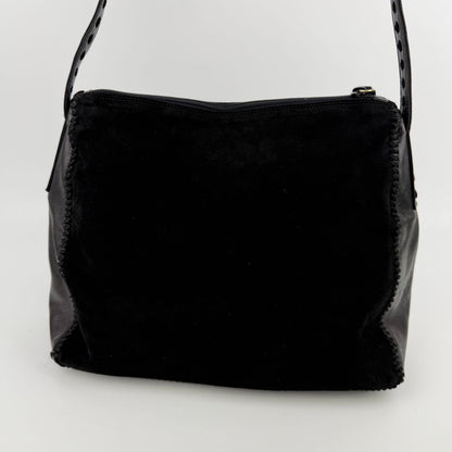 Prada Shoulder Bag Black Suede Leather Vintage — view 3