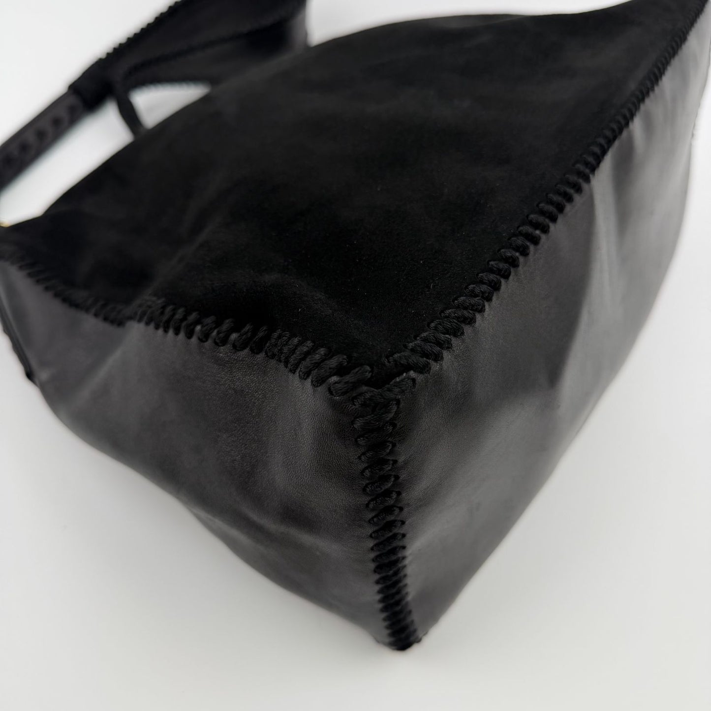 Prada Shoulder Bag Black Suede Leather Vintage — view 8