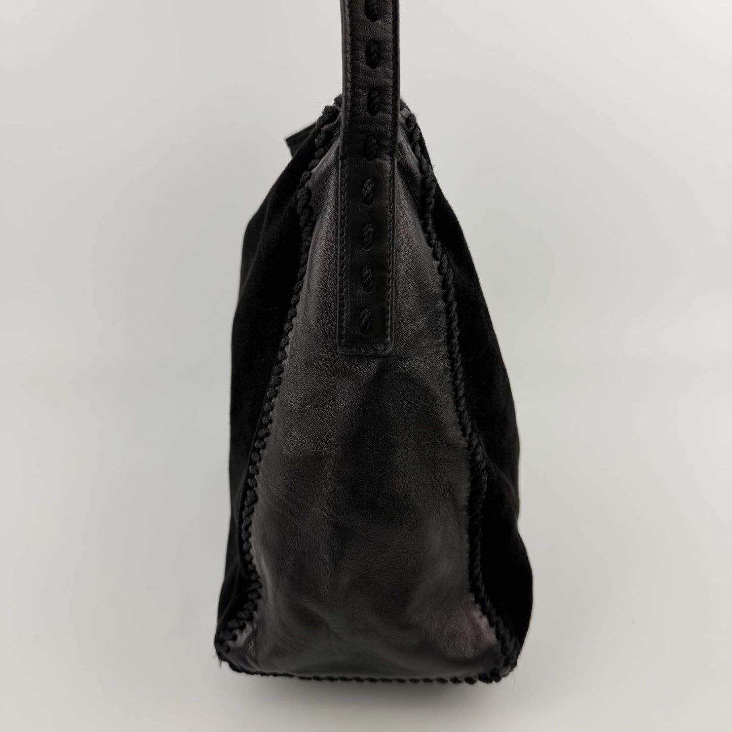 Prada Shoulder Bag Black Suede Leather Vintage — view 5