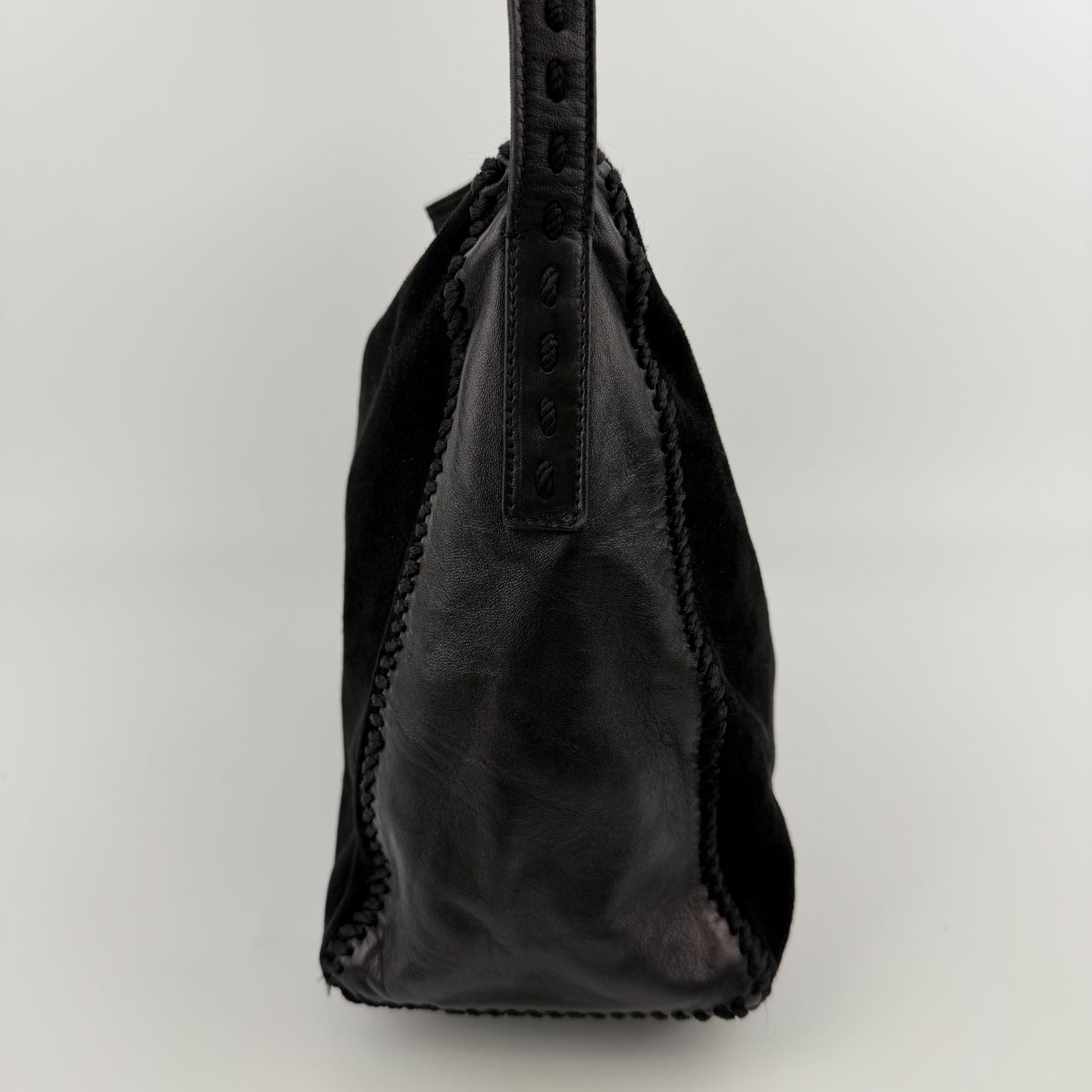Prada Shoulder Bag Black Suede Leather Vintage — view 5