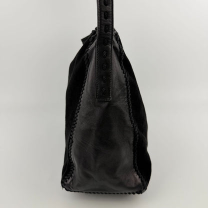 Prada Shoulder Bag Black Suede Leather Vintage — view 5