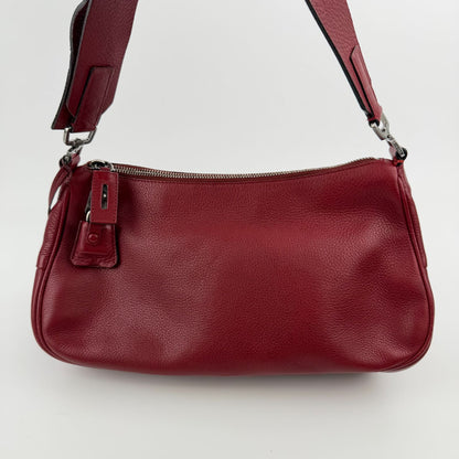 Prada Shoulder Bag Red Leather Vintage — view 2