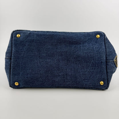 Prada Canapa M Handbag Blue Denim Vintage — view 7