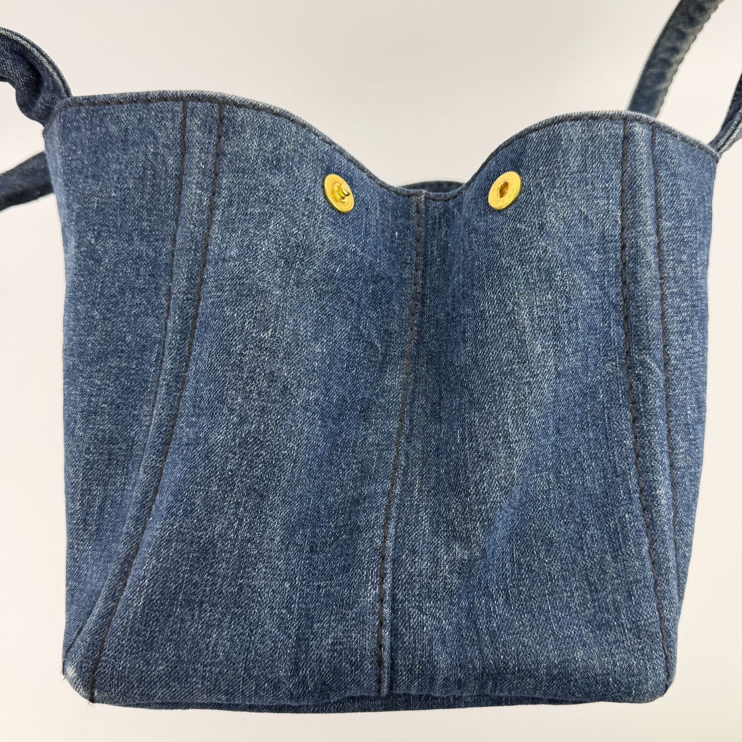 Prada Canapa M Handbag Blue Denim Vintage — view 5