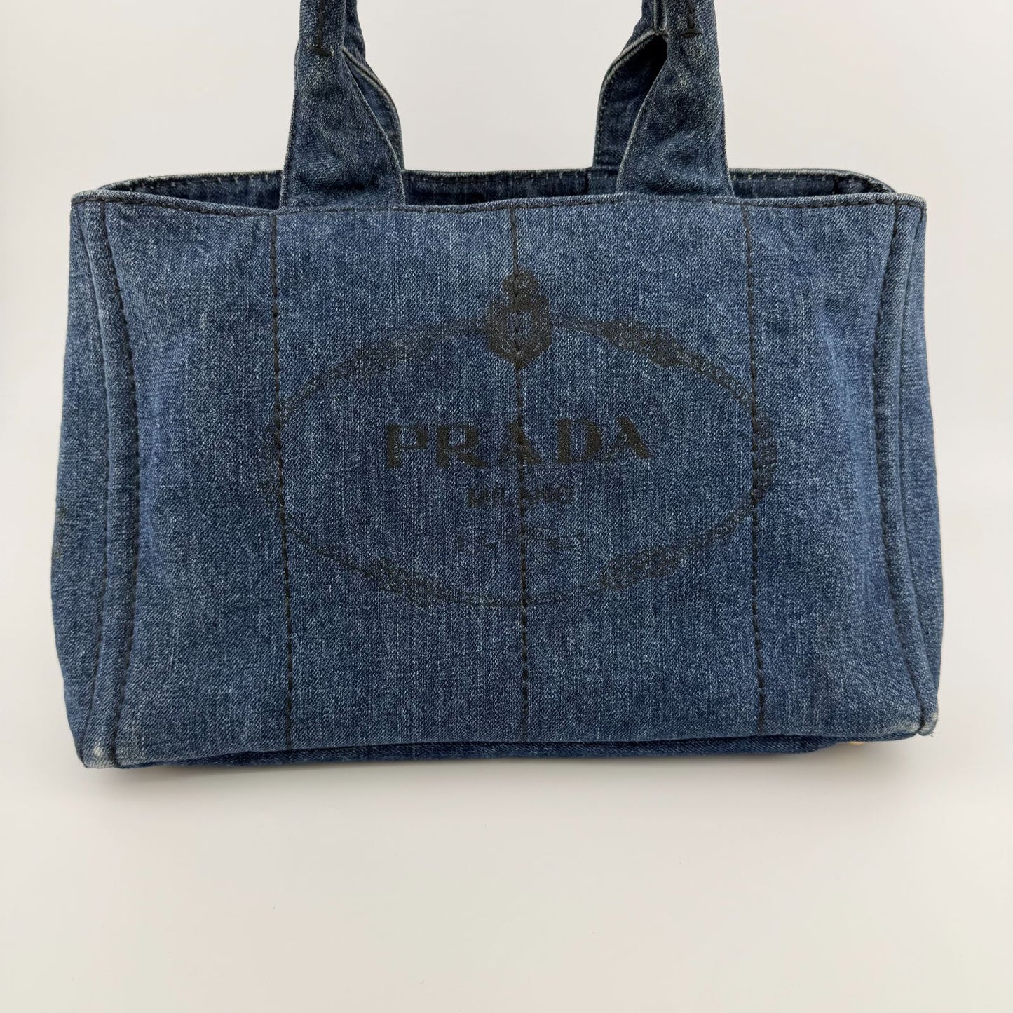 Prada Canapa M Handbag Blue Denim Vintage — view 2