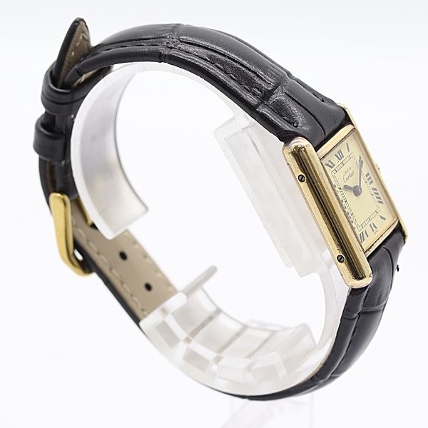 Cartier In and Must Tank Hand Wound Ivory Dial Watch — view 2