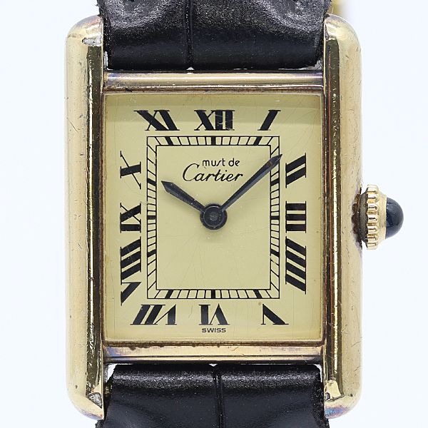 Cartier In and Must Tank Hand Wound Ivory Dial Watch