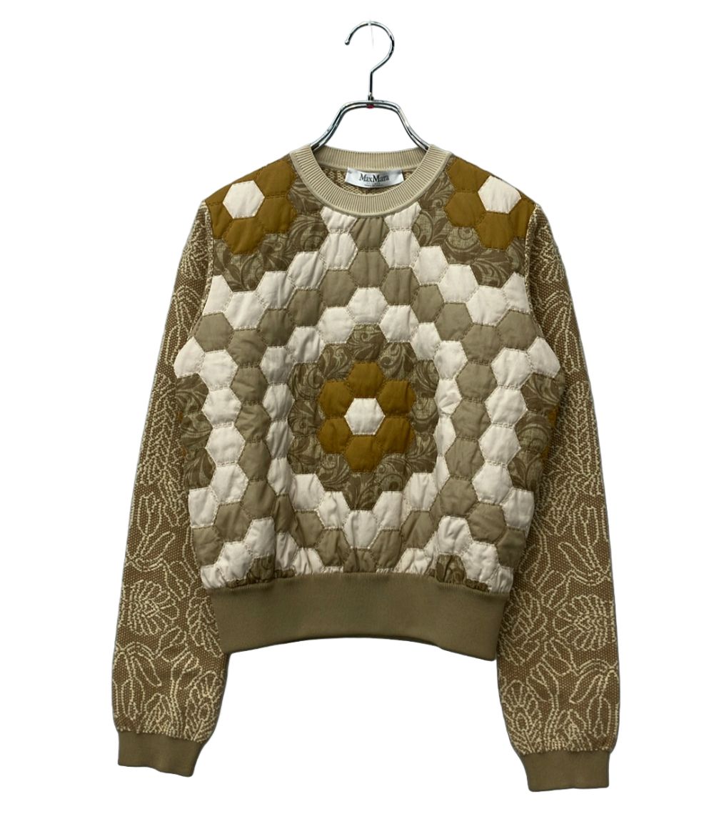 Max Mara Sweatshirt Shirt Pattern Cotton Hexagon Contrast Knit