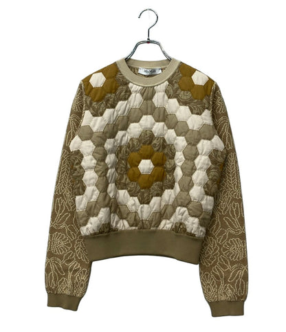 Max Mara Sweatshirt Shirt Pattern Cotton Hexagon Contrast Knit