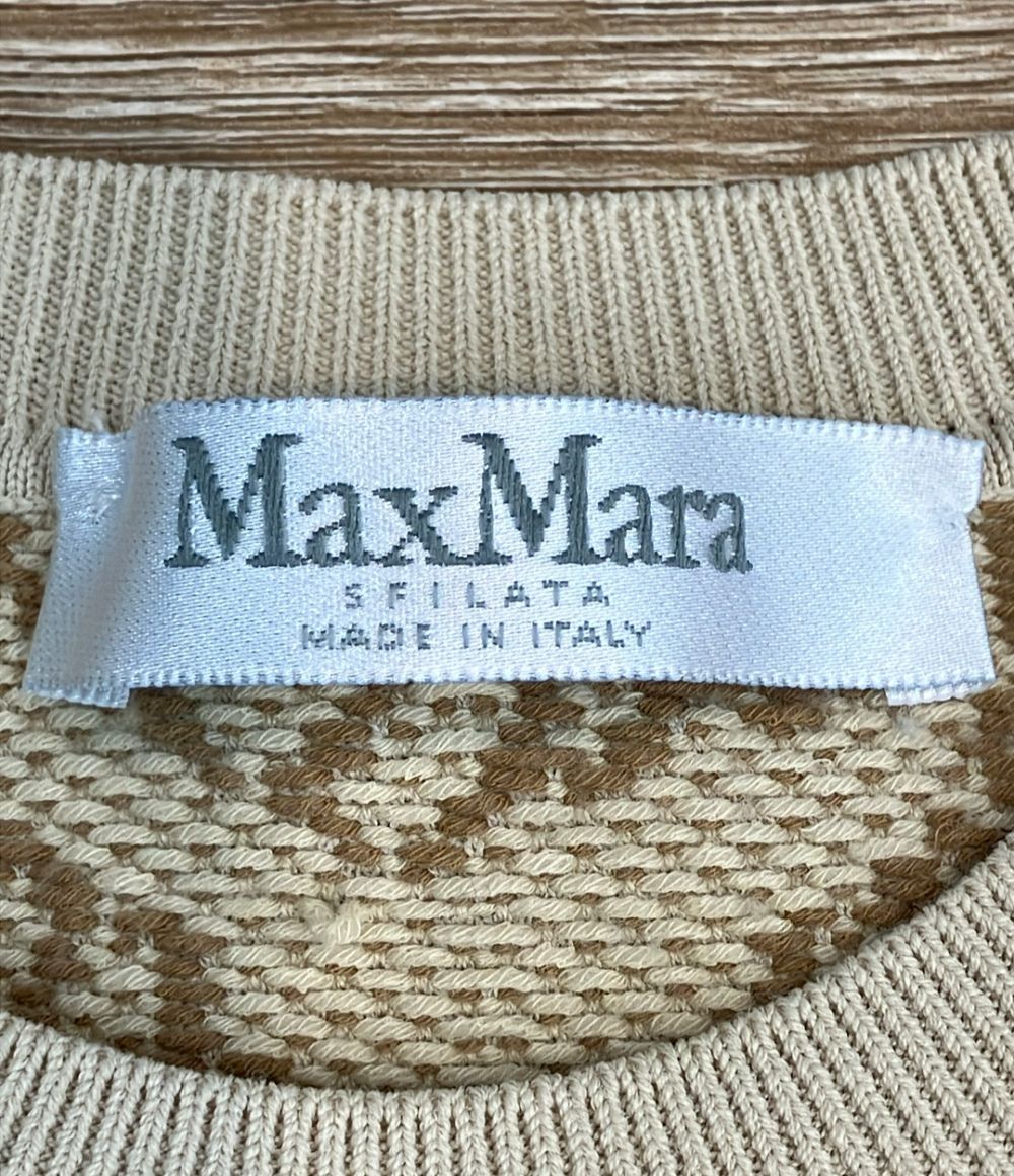 Max Mara Sweatshirt Shirt Pattern Cotton Hexagon Contrast Knit — view 3