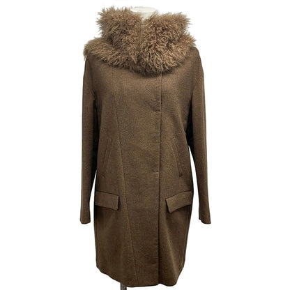 Brunello Cucinelli Coat 42 M Brown Long Sleeve Collar Wool Cashmere