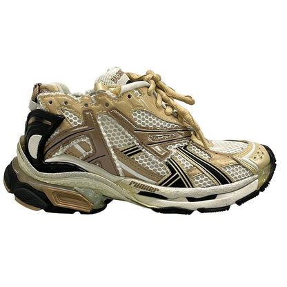 Balenciaga Sneakers Runner White Beige Black Distressed — view 4