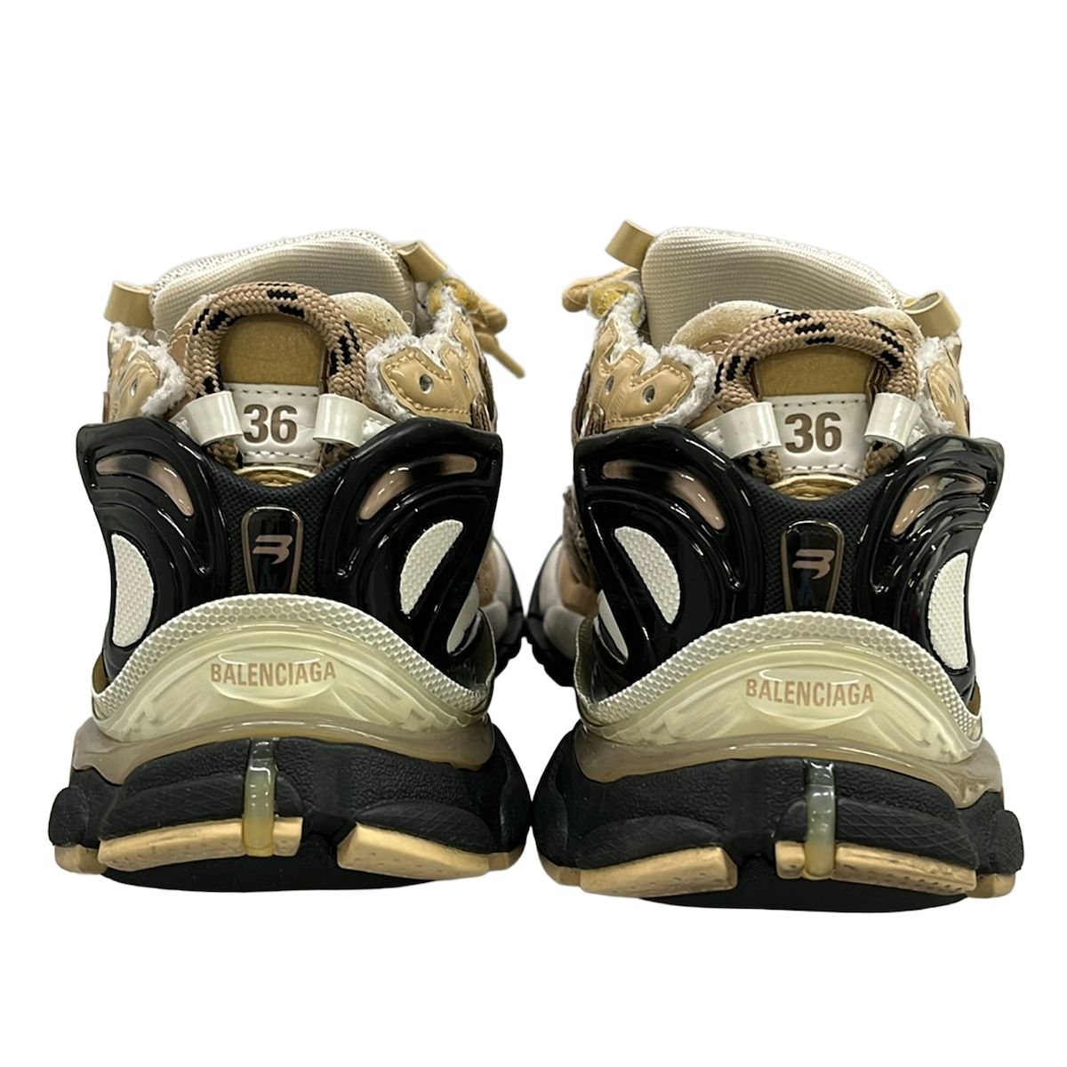 Balenciaga Sneakers Runner White Beige Black Distressed — view 6