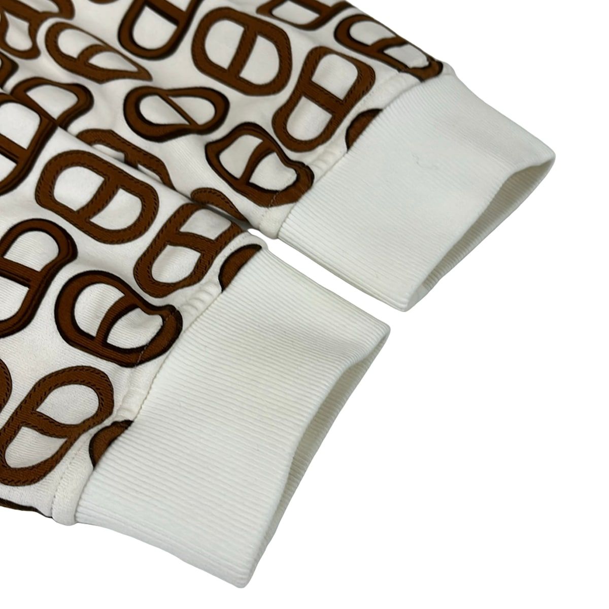 Hermes Jacket 42 L White Dark Brown Long Sleeve Chaine D'ancre Spring Autumn — view 6