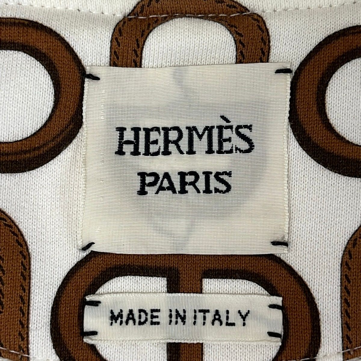 Hermes Jacket 42 L White Dark Brown Long Sleeve Chaine D'ancre Spring Autumn — view 3