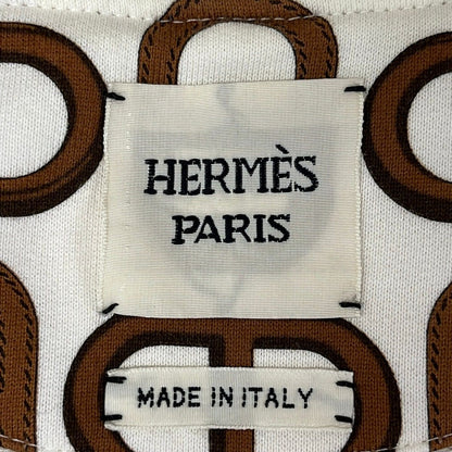 Hermes Jacket 42 L White Dark Brown Long Sleeve Chaine D'ancre Spring Autumn — view 3