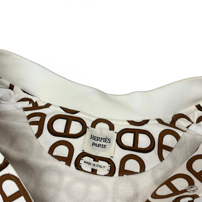 Hermes Jacket 42 L White Dark Brown Long Sleeve Chaine D'ancre Spring Autumn — view 8
