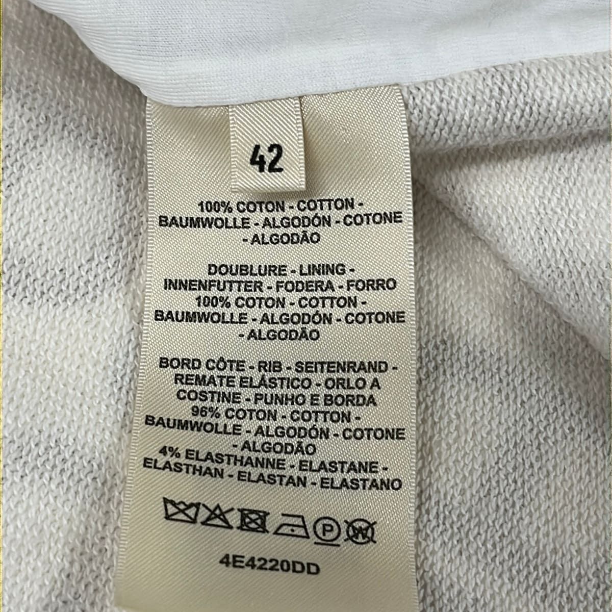 Hermes Jacket 42 L White Dark Brown Long Sleeve Chaine D'ancre Spring Autumn — view 5