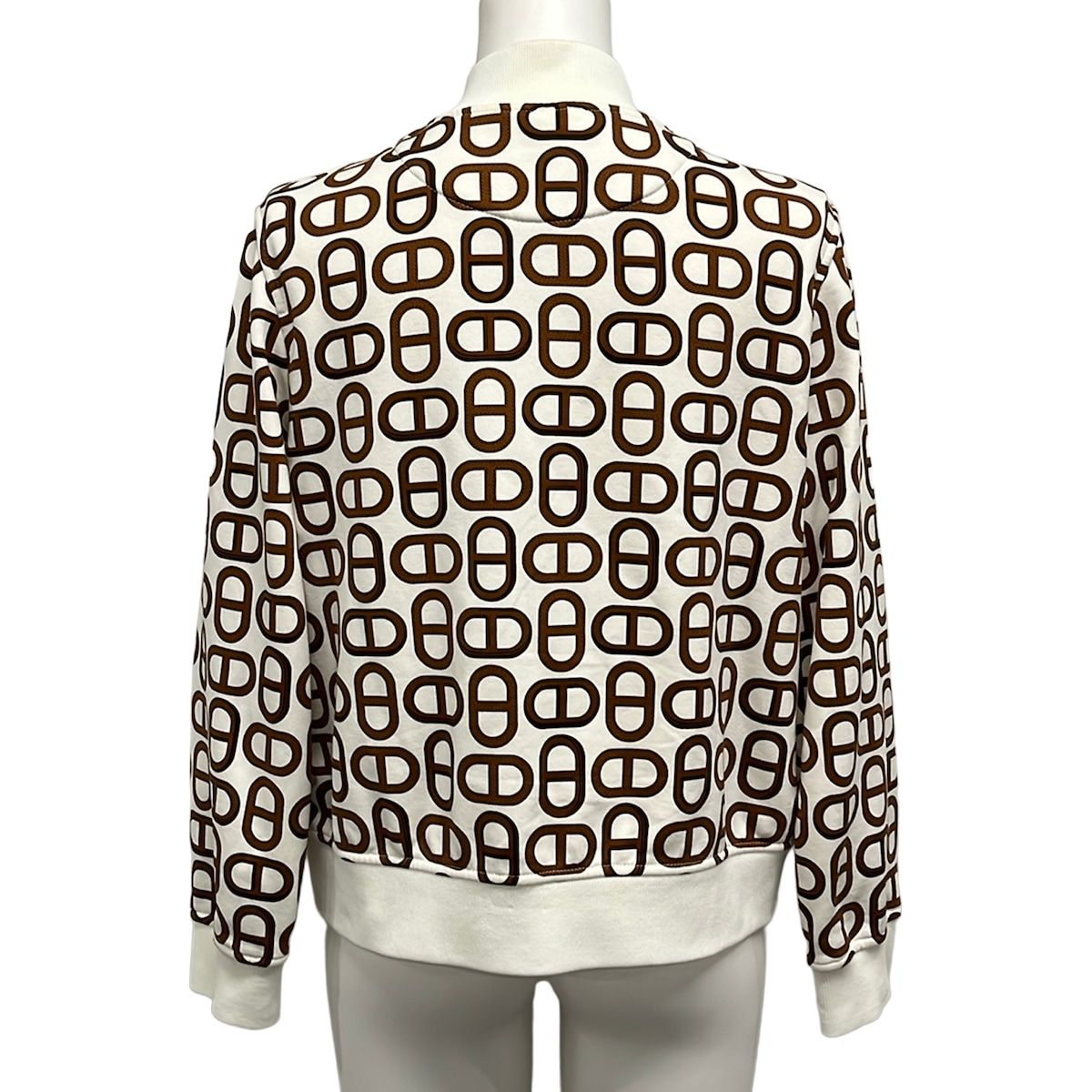 Hermes Jacket 42 L White Dark Brown Long Sleeve Chaine D'ancre Spring Autumn — view 2