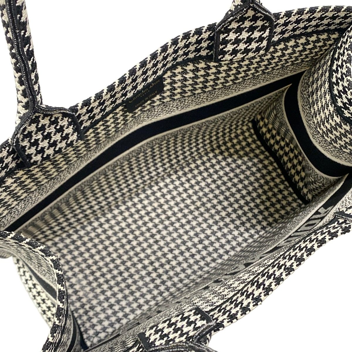 Dior Tote Book Vintage Small Black White Houndstooth — view 7