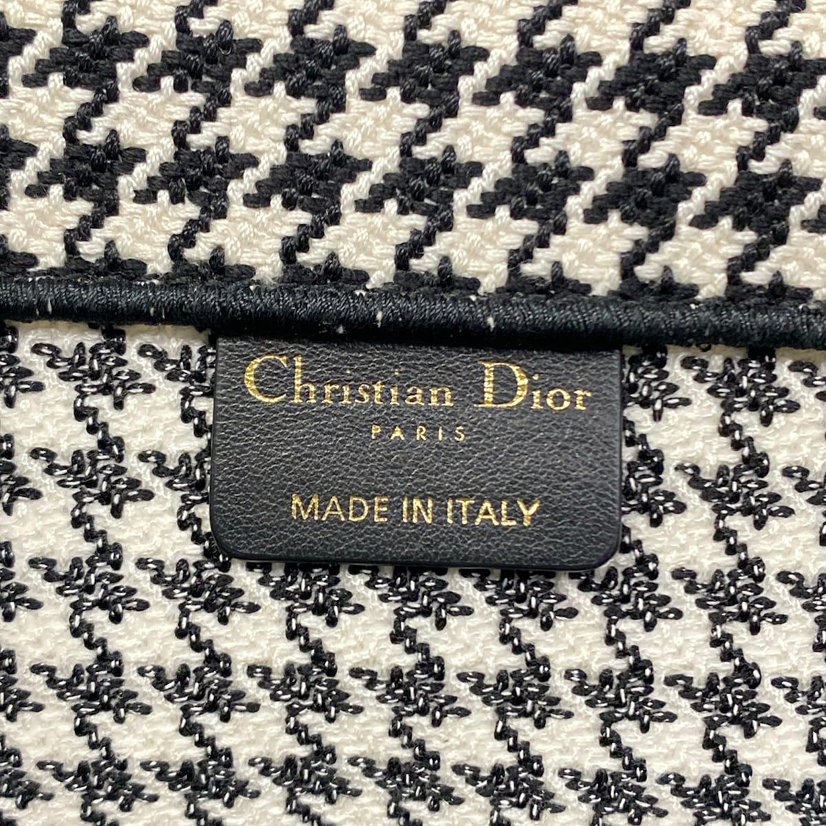 Dior Tote Book Vintage Small Black White Houndstooth — view 9