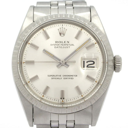 Rolex Watch Datejust SS 22 Frames Engine Turned Bezel Plastic Windshield