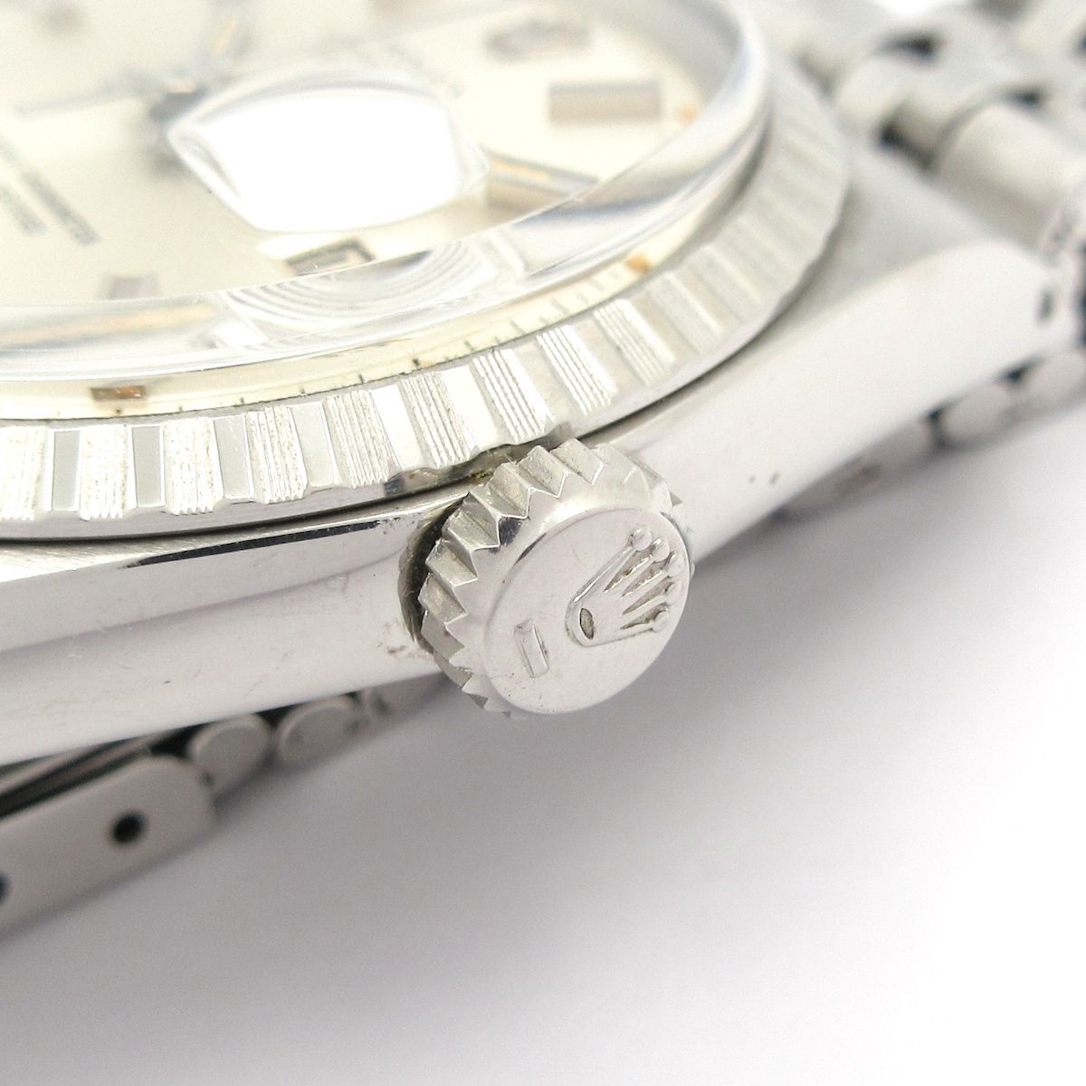 Rolex Watch Datejust SS 22 Frames Engine Turned Bezel Plastic Windshield — view 9