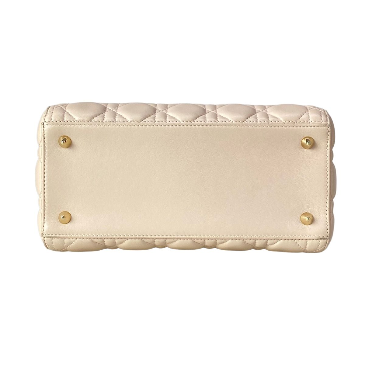 Dior Handbag Lady Midi Light Pink Gold Lambskin — view 5