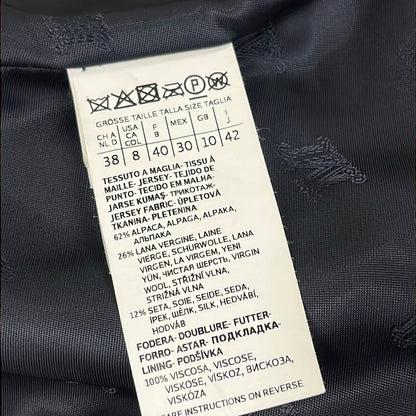 Max Mara Coat 42 M Teddy Bear Dark Navy Long Sleeve Wool Alpaca Silk — view 4