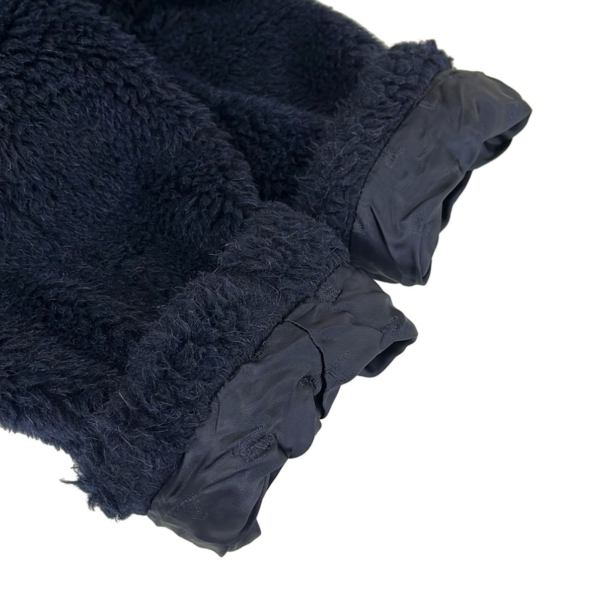 Max Mara Coat 42 M Teddy Bear Dark Navy Long Sleeve Wool Alpaca Silk — view 6