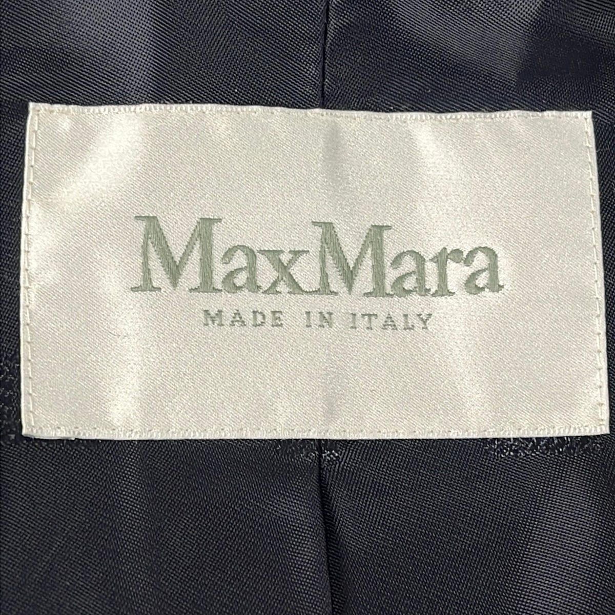 Max Mara Coat 42 M Teddy Bear Dark Navy Long Sleeve Wool Alpaca Silk — view 3