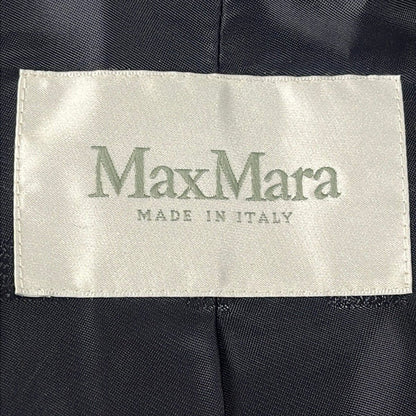Max Mara Coat 42 M Teddy Bear Dark Navy Long Sleeve Wool Alpaca Silk — view 3