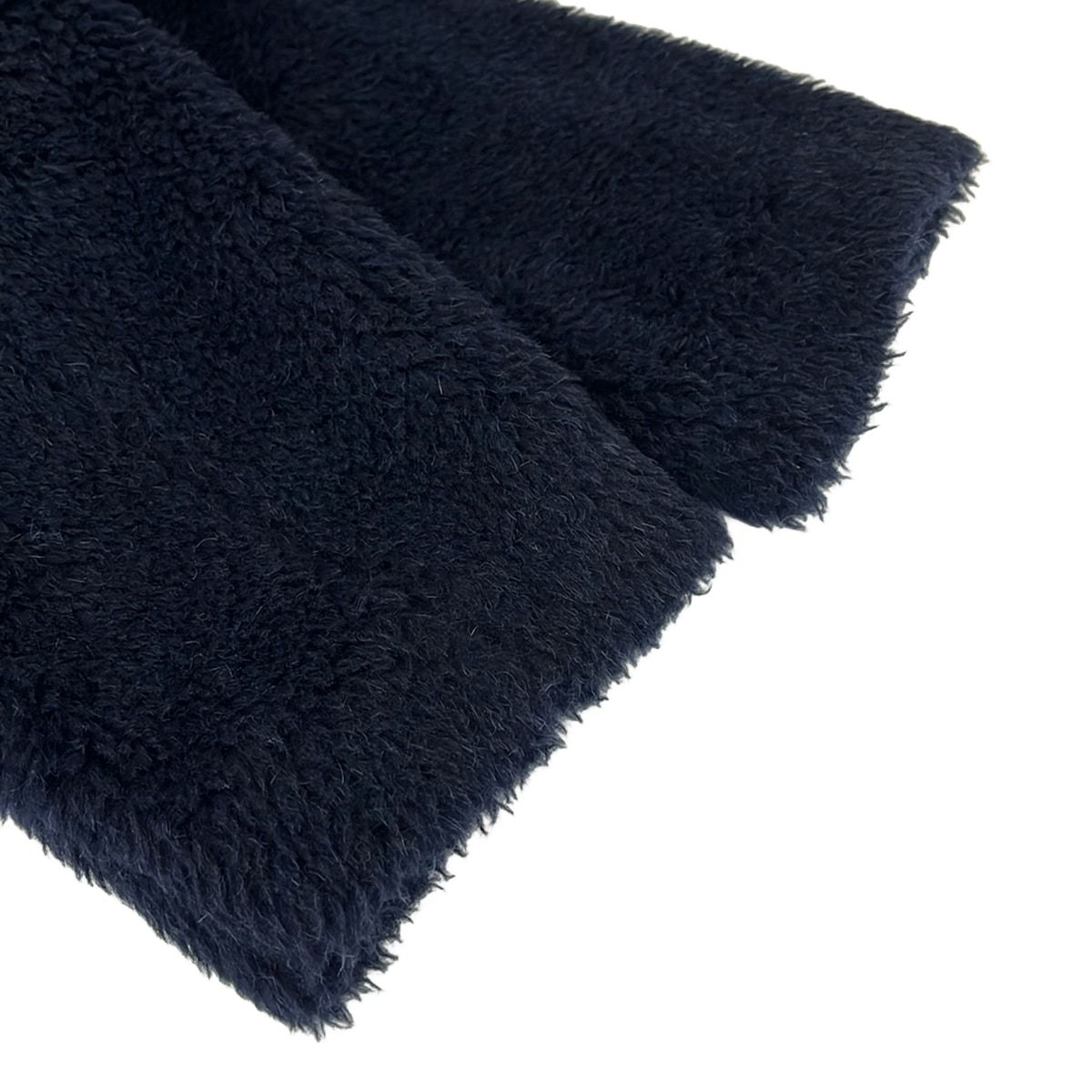Max Mara Coat 42 M Teddy Bear Dark Navy Long Sleeve Wool Alpaca Silk — view 5