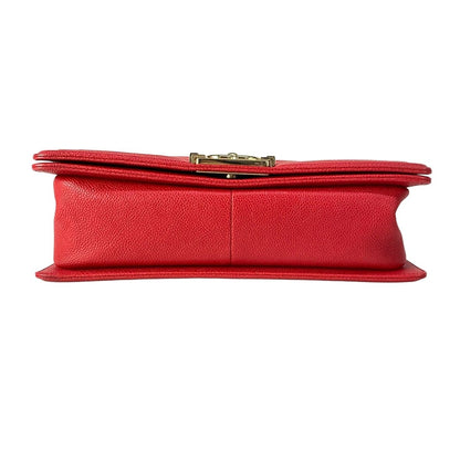Chanel Shoulder Bag Stitch Red Chain Gold — view 5