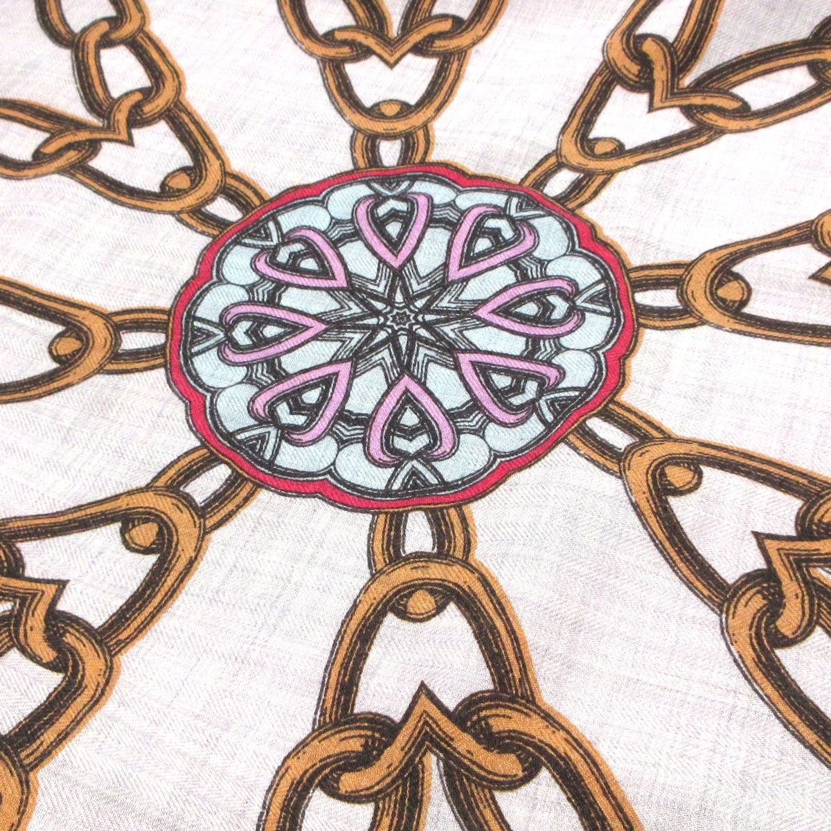 Hermes Shawl Carre Geant 140 Light Gray White Multi Leffet Kaleidoscope — view 4
