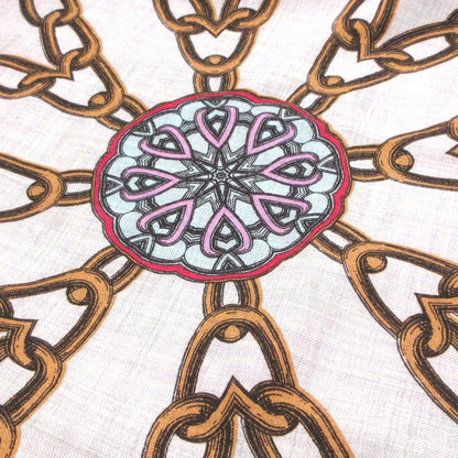 Hermes Shawl Carre Geant 140 Light Gray White Multi Leffet Kaleidoscope — view 4