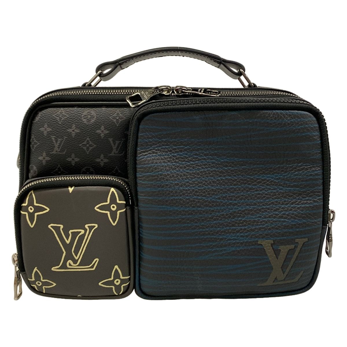 Louis Vuitton Handbag Patchwork Messenger Multi Pocket Monogram Eclipse Black