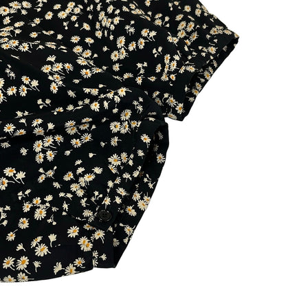 Celine Dress 42 L Black Beige Orange 3/4 Sleeve Long Floral Pattern — view 6