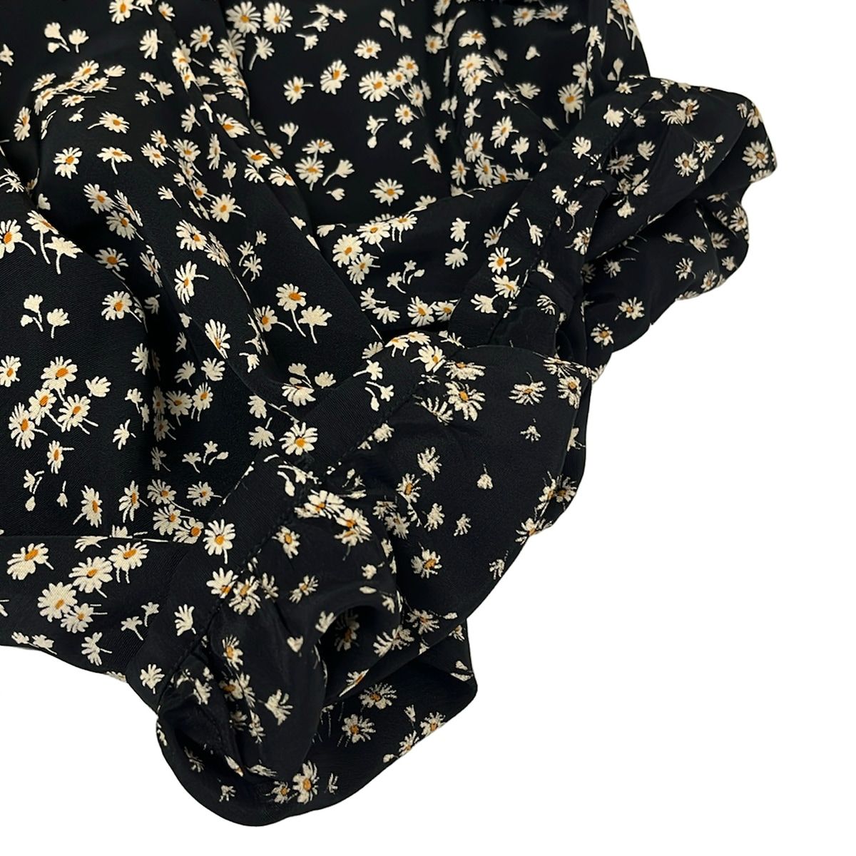 Celine Dress 42 L Black Beige Orange 3/4 Sleeve Long Floral Pattern — view 7
