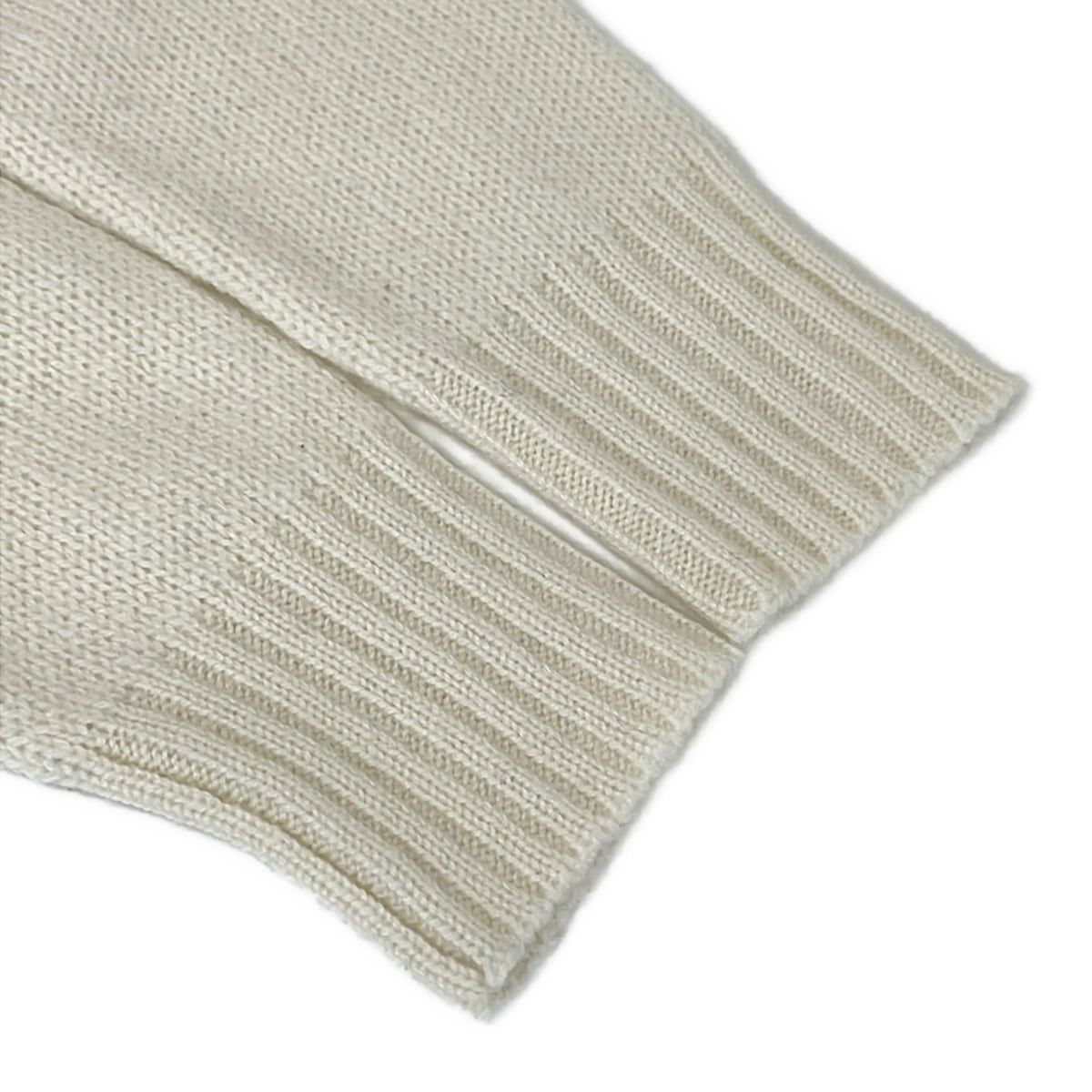 Dior Long Sleeve Sweater I 42 Ivory Gold Embroidery Star Cashmere — view 6