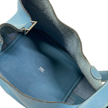 Hermes Handbag Picotin PM Blue Jean Silver — view 7